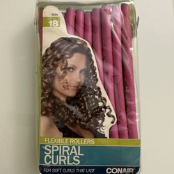 CONAIR Flexible Rollers Spiral Curls For Soft Curls That Last 18 Pcs.