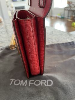 Tom Ford Large Natalia Alligator Chain Shoulder Bag in Red