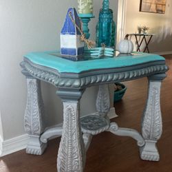 Massive Ornamental Coastal Sofa Table Glass Too 