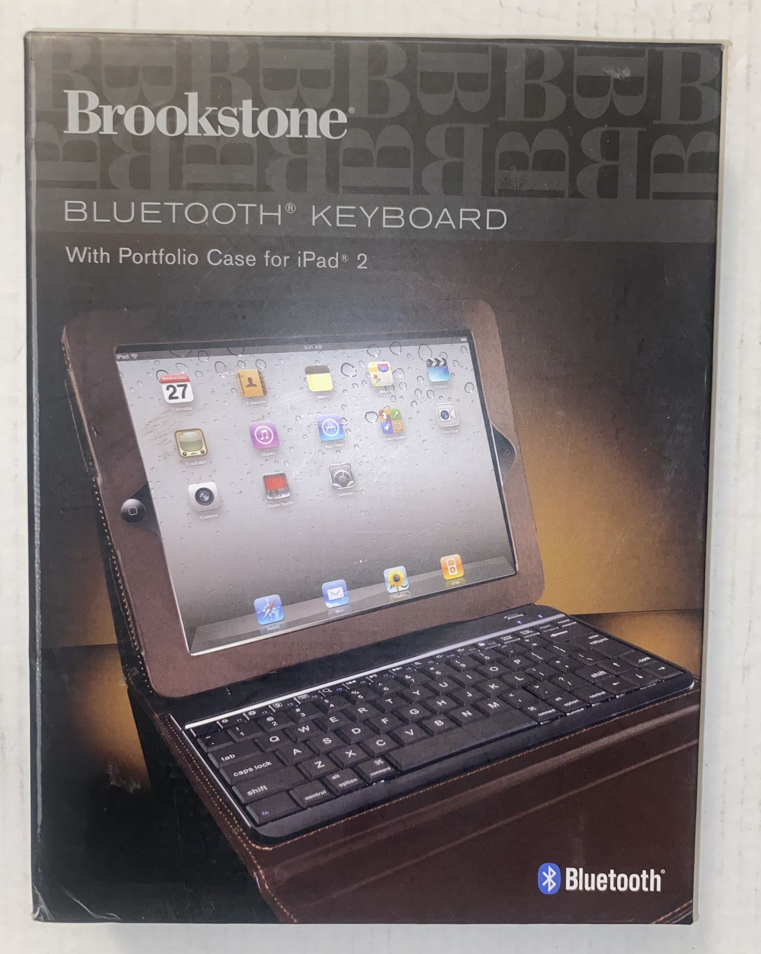 Brand New Brookstone Bluetooth IPad Keyboard W/Portfolio Case 