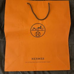 HERMES Authentic Large Paper Shopping Bag, Gift, Tote 16.5  x 18.25 x 6.75” L 