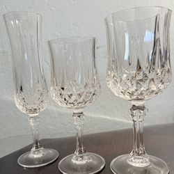 Real Crystal Wine And Champagne Glasses Set With Ice Bucket 