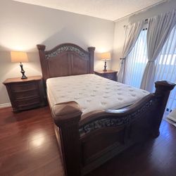 Solid Wood Queen Bed frame (Price For All 6 Items)