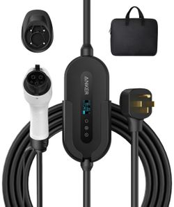 Anker Electric Vehicle Charger, 7.6KW Level 2 Portable Fast Charger with J1772 Connector and 25 ft Cable, NEMA 14-50 Plug, Scheduled Charging, Works w