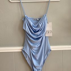 Zara Blue Bodysuit Small