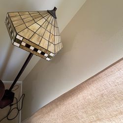 Vintage Tiffany style floor lamp and table lamp