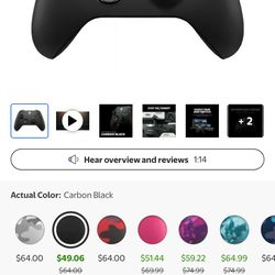 Microsoft Xbox Wireless Controller - Carbon Black – for Xbox Series X|S, Xbox One, PCs, and Cloud-Enabled Devices