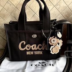 Coach Canvas 26 Tote Black