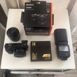 Sony a6400 + Kit Lens 16-50 OSS ii + E 1.8/50 OSS + Speedlite NW561 + Variable ND2-32&cpl & Black Difusión 1/4