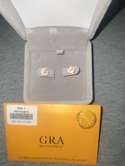 925 sterling sliver GRA moissanite earrings