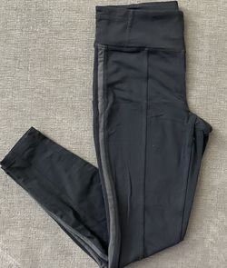 Athleta Black Leggings with Grey stripes