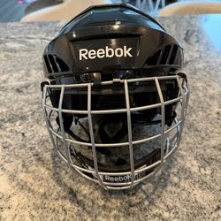 Reebok 3K Ice Hockey Helmet XS Black W/ FM 5K Mask And Chin Strap 6 - 6 5/8"
