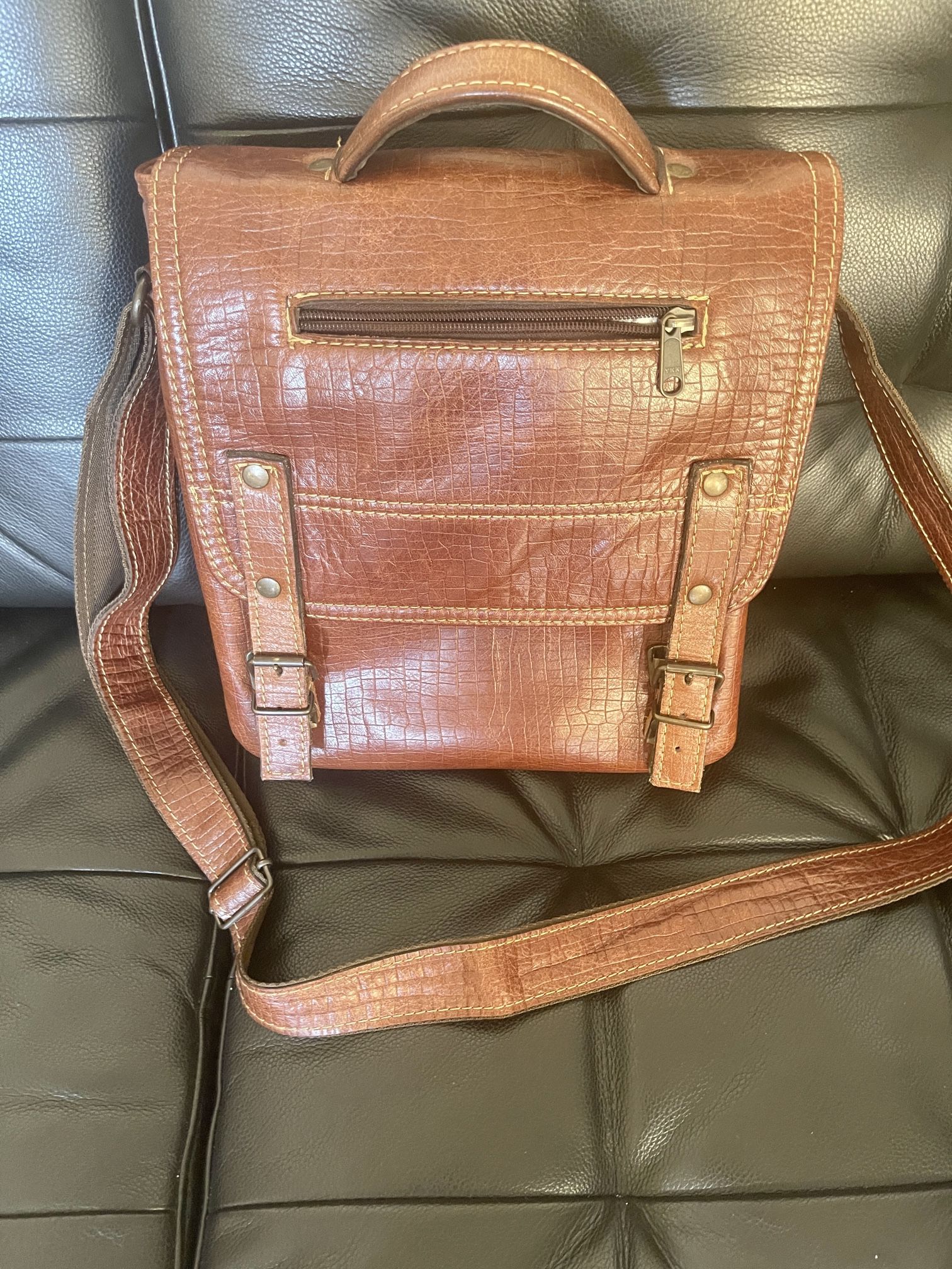 Real Leather Messenger Bag, For iPad, Notebook..