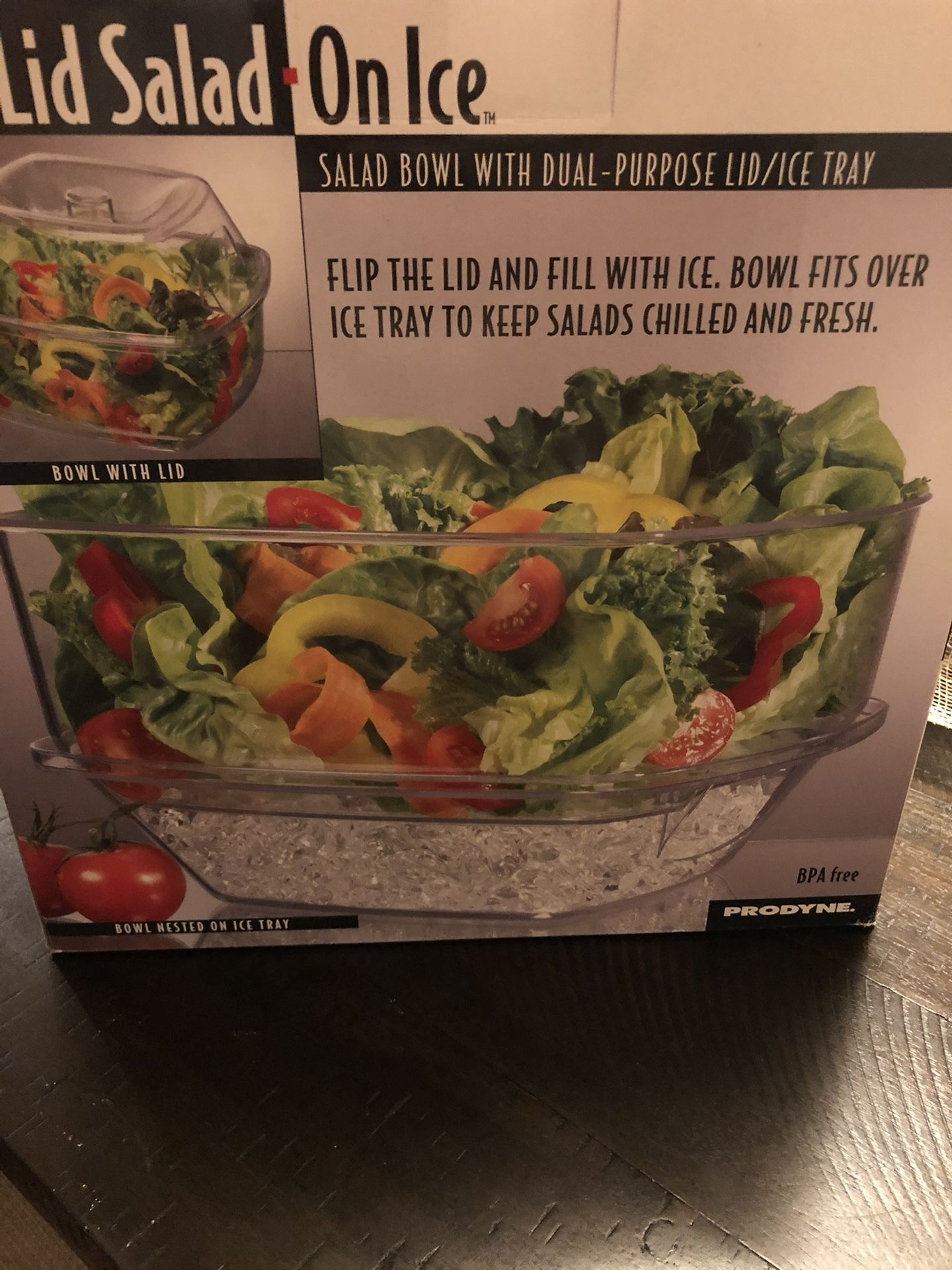Flip Salad On Ice Container, Like-New!