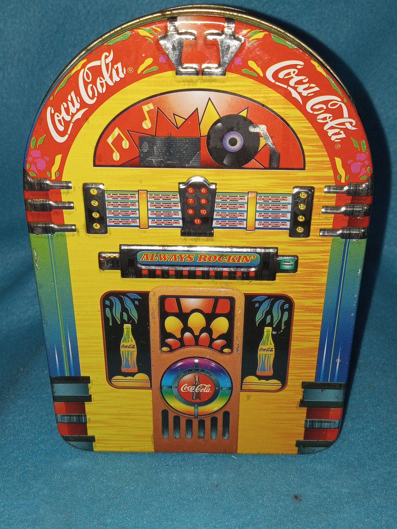 Vintage 1996 Coca-Cola Always Rockin' Jukebox Tin 6” Collectible Container Box Tin