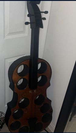 Vintiquewise Cello-Shaped Wine Holder 12-Bottle Metal Rack Vintage Decorative Storage