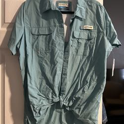 Magellan Outdoors Short Sleeve Button-Down Shirt in Teal