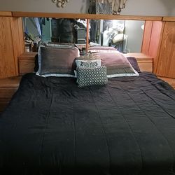 Solid Oak King Headboard, Matress and matching dresser w/mirror $1200 OBO