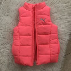 Puma Pink Puffer Vest Toddler Girls