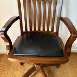 Wood Banker’s Desk Chair