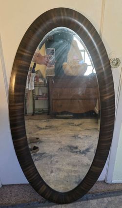 Vintage Wall Mirror - Faux Tiger Wood Finish