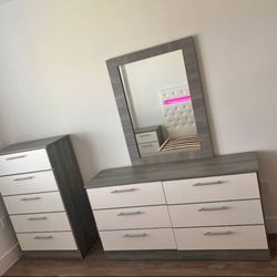 Đresser Whįt Mįrror  Ąnd Çhest  // Çomođa Çon Ęspęjo y Gąveţero