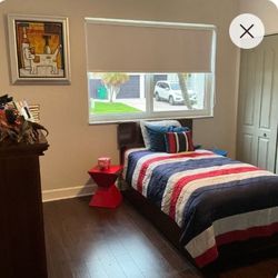 Twin Bed With Trundle Bed + 2 Mattresses
