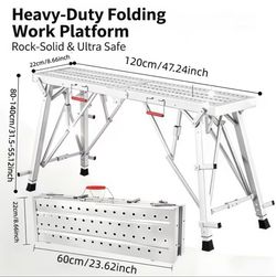 48 inches long -Height-Adjustable Heavy-Duty Scaffolding.