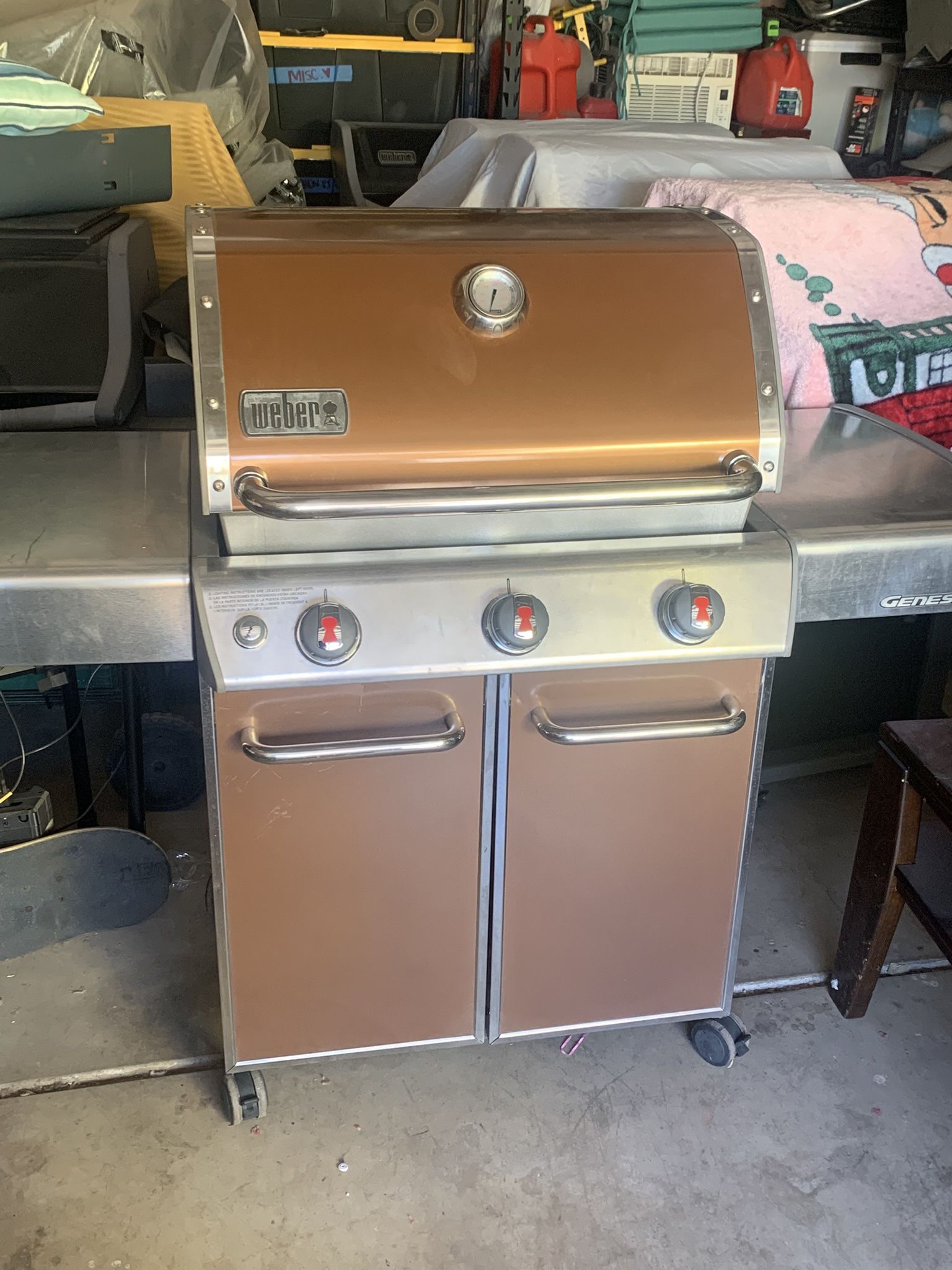 Weber Genesis E-310 BBQ Grill Propane (Orange) For Sale