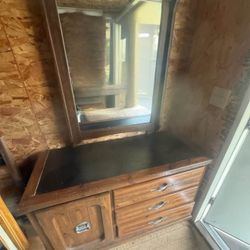 Wood Dresser With Mirror