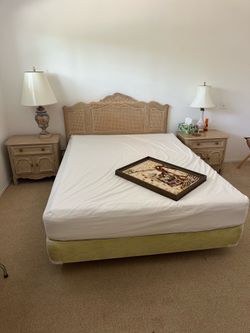 Antique Queen Bed and 2 Night Stands