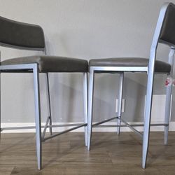 Counter Bar Stools with PU Leather Cushion Chairs