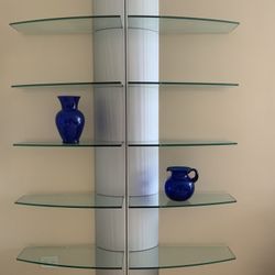 Floor-to-Ceiling  5 Tier Glass Wall  Mounted Shelves 80” X 51”