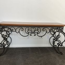 hand forged iron console table