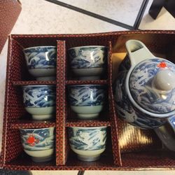 Brand New  Asian Tea Set Chinese Japanese Tea Set Dragon Ceramic