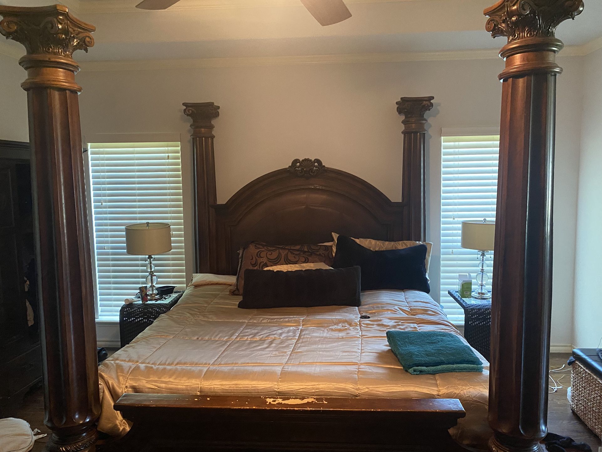 Used King Ashley Bed With Night Stand
