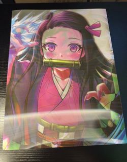 Lot of 2 Demon Slayer: Nezuko/Tanjiro;  Levi Ackerman/Titan;3D Lenticular Poster