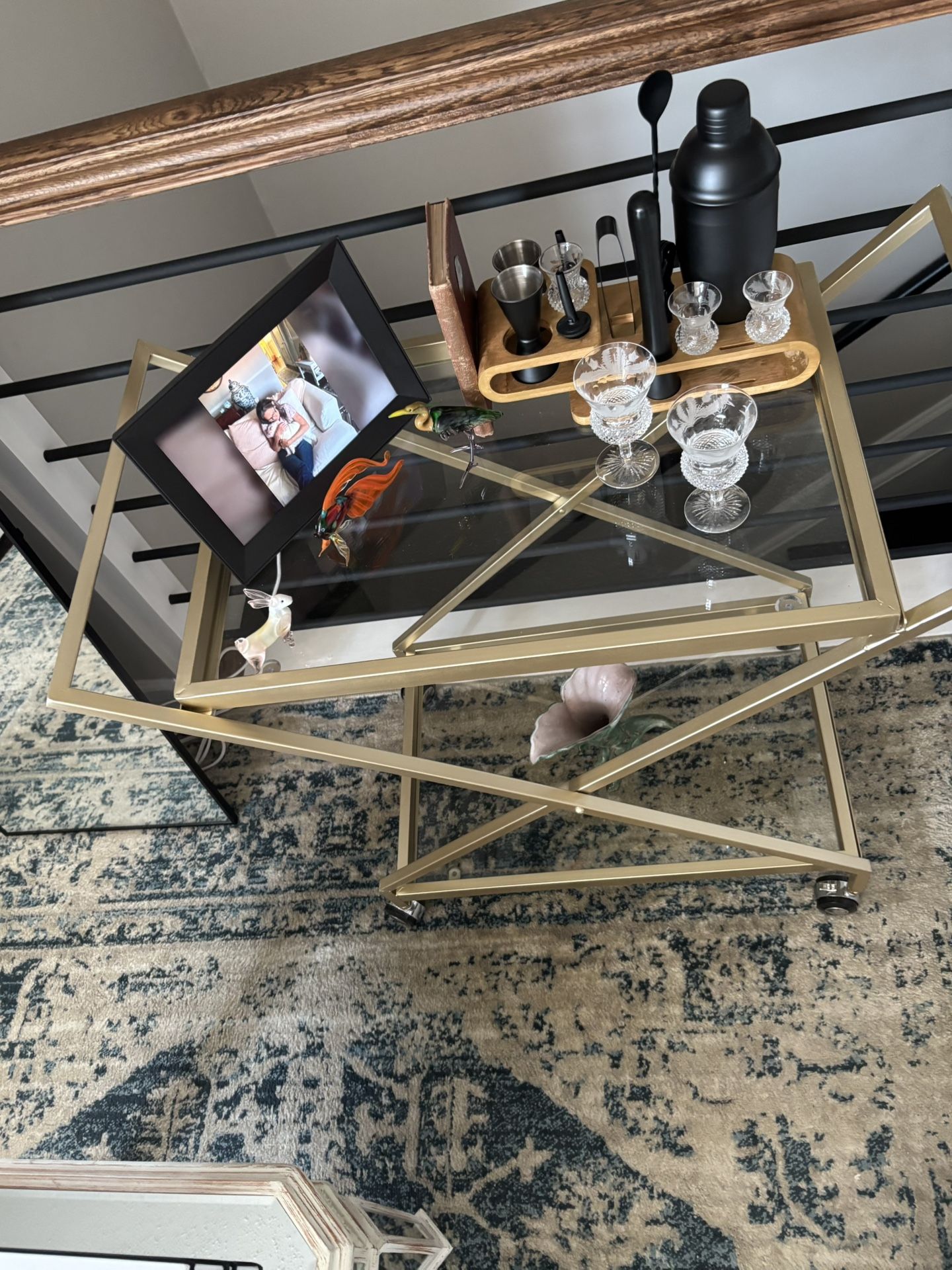 New Bar Cart With Bar Accessories