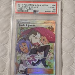 PSA 10 Pokemon Jessie and James Trainer Ultra Rare Full Art 68/68 Hidden Fates