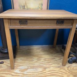 Antique Oak Table With Drawer 