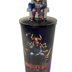 Masters of the Universe collectible theater cup featuring a Skeletor figurine