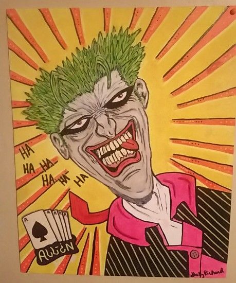 20 X 20 Hand Painted Canvas Joker Art