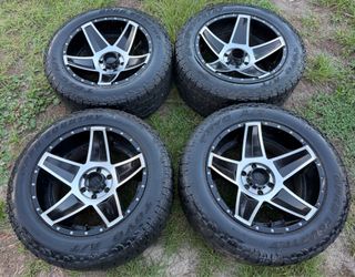 20in KMC Monster Energy Truck Wheels 6x5.5 (6x139.7) 20x10 CHEVY SILVERADO TAHOE TOYOTA TACOMA NISSAN TITAN