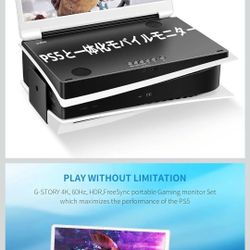 G-STORY 15.6" Inch IPS 4k 60Hz Portable Monitor Gaming Display Integrated with P5(not Included) 3840×2160 with 2 HDMI Ports,FreeSync,Built-in 2 of Mul