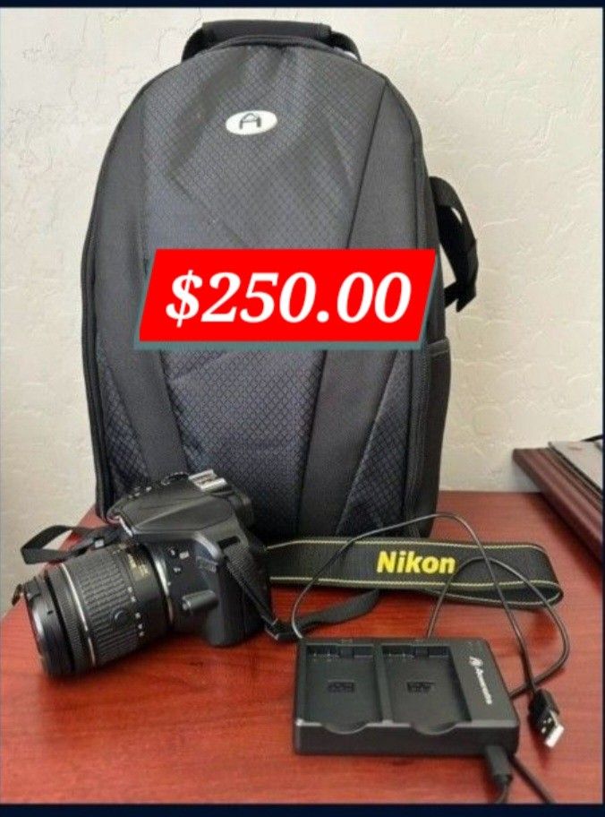 Nikon D3400 + 18-55mm Lens Battery And Charger + Backpack 