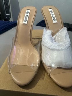 Steve Madden Heels clear / nude heel