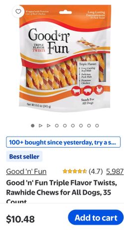 Triple Flavor Rawhide Treats 35ct.