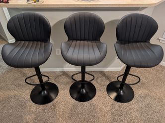 Black Fabric Bar Stools
