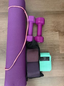 Home Workout Set – Mat, Dumbbells & Resistance Band