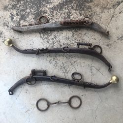 Rustic Old Western Harness Hames & Horse Bit